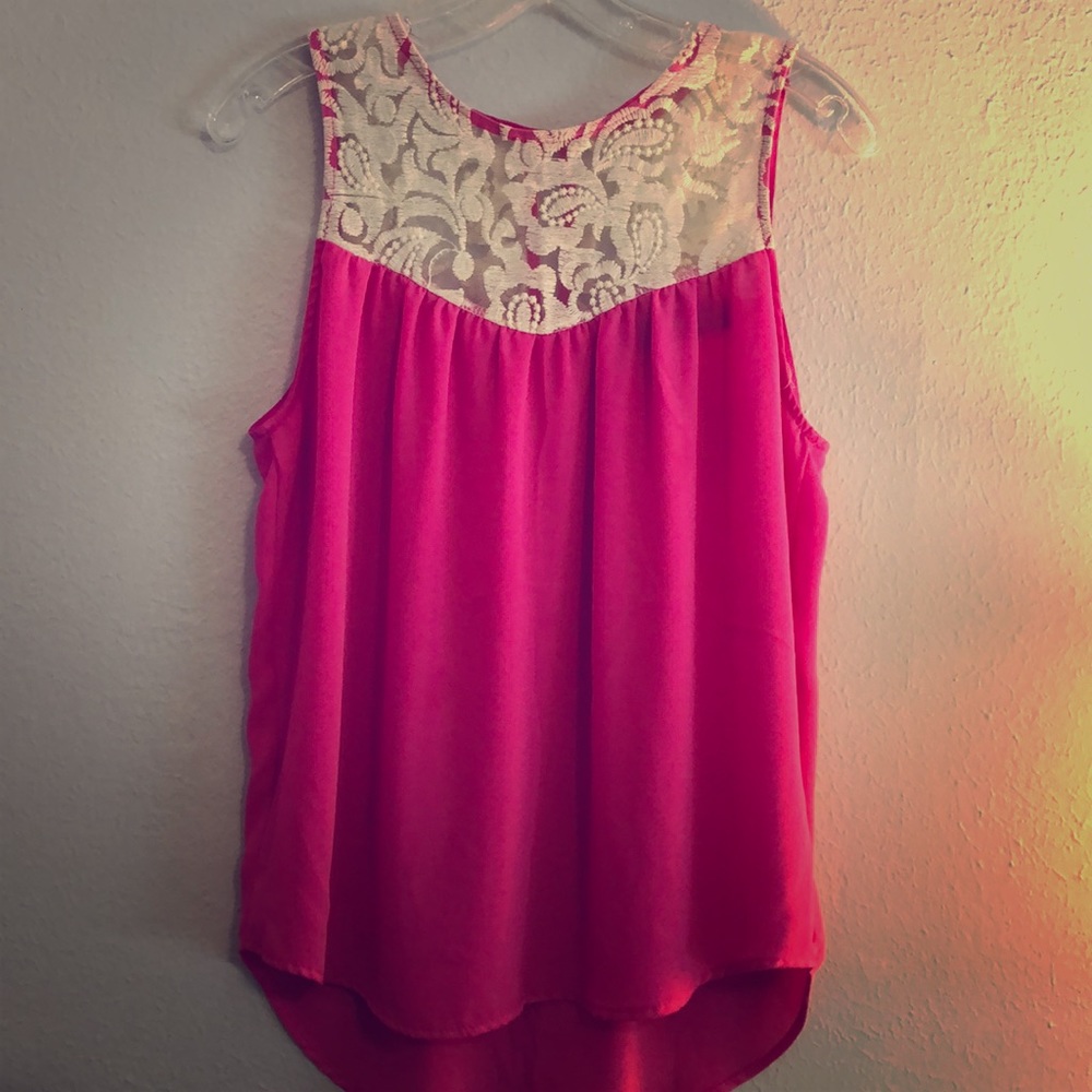 Pink Sleeveless Blouse